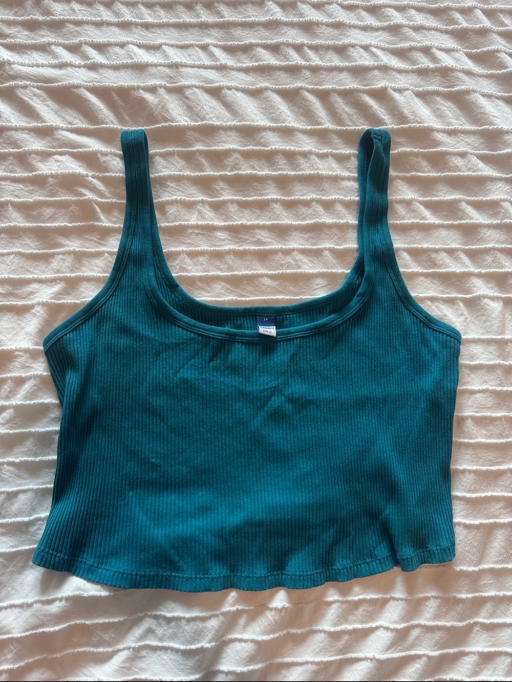 Old Navy Teal Ribbed Cropped Tank Top